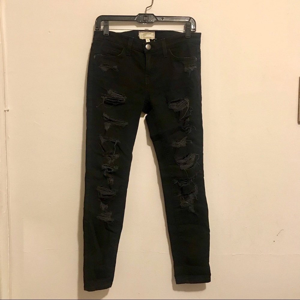 CURRENT/ELLIOTT Stiletto Skinny Destroyed Jeans